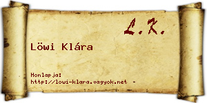 Löwi Klára névjegykártya